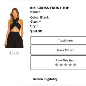 Kiki Cross front top (never worn/ tags on) by Hours